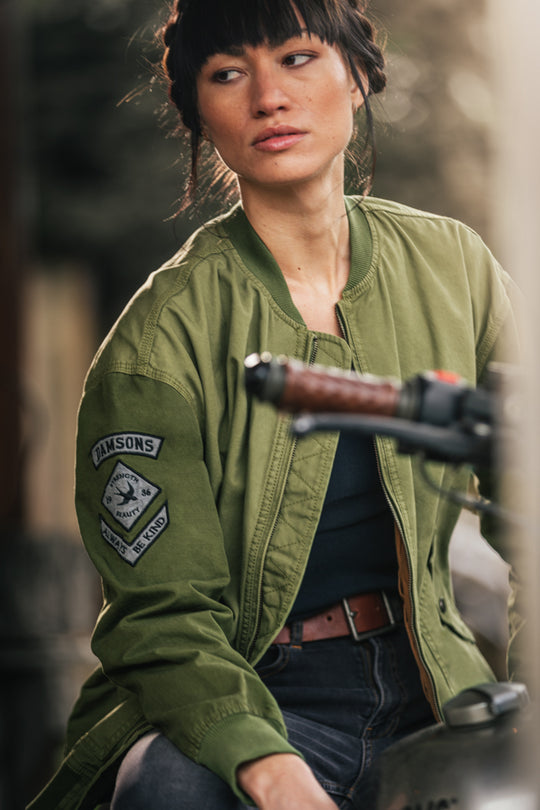 Damsons Cali Bomber Jacket Army Green