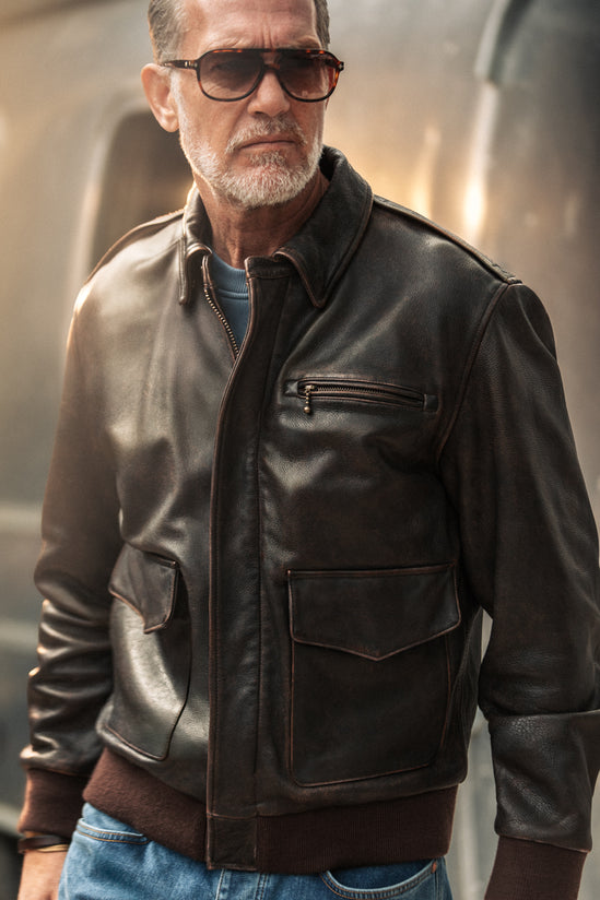 McQueen A2 Leather Jacket Brown