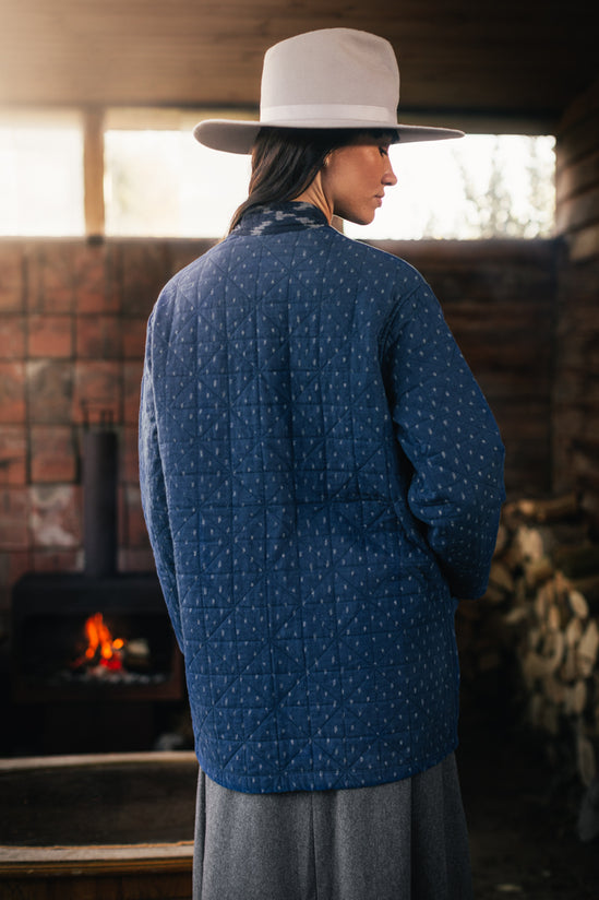 Damsons Hanten Quilted Jacket Indigo