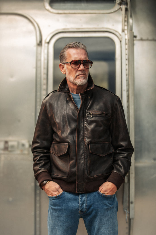 McQueen A2 Leather Jacket Brown