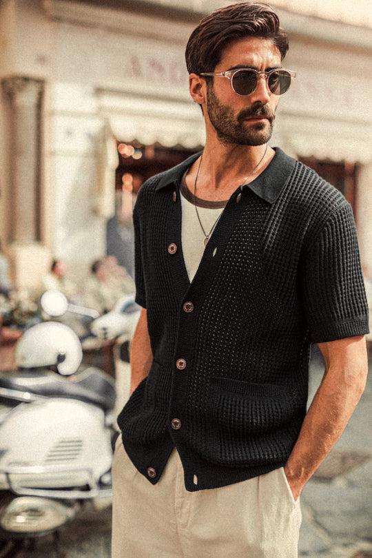 Santo Crochet Cardigan Black