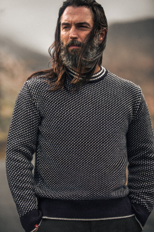 Bergen Nordic Knit Navy-Cream