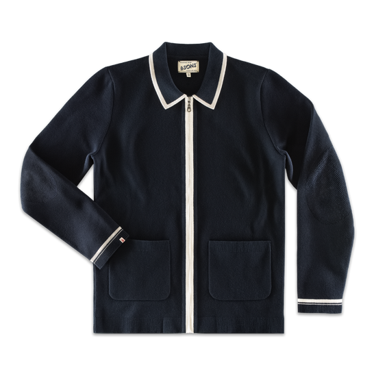 Brunswick Zip-Through Cardigan Navy