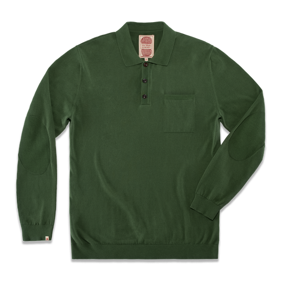 Cedar Knitted Polo Green