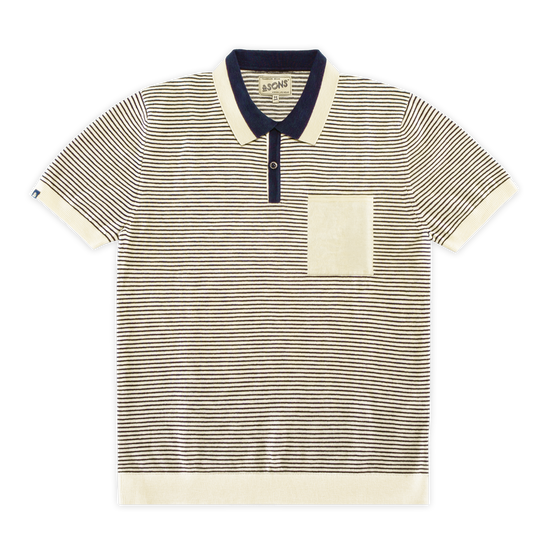 Oban Stripe Polo Navy/ Raw