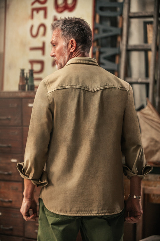 &SONS Livingstone Twill Shirt Khaki