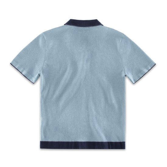 Milano Knitted Polo Shirt Blue