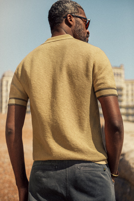 Dempsey Knitted Polo Tan