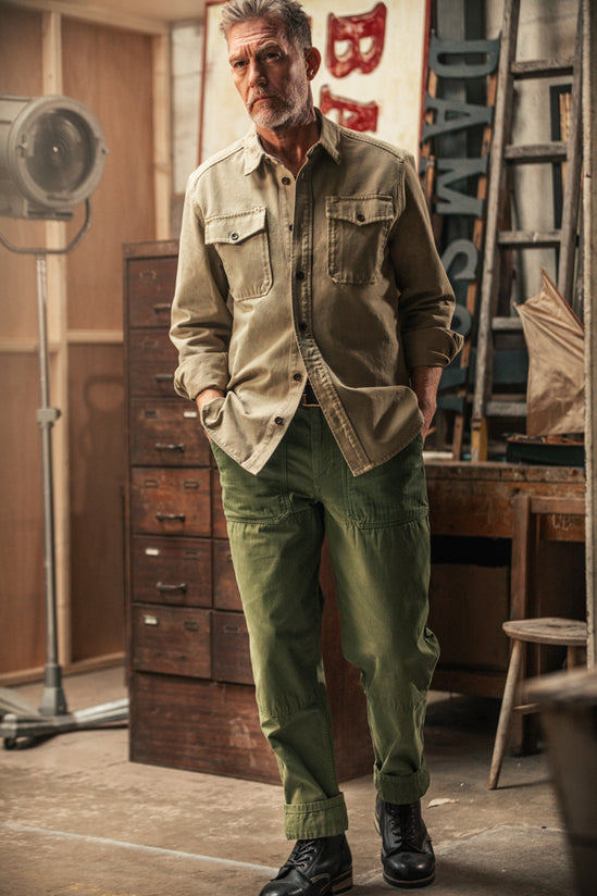 &SONS Livingstone Twill Shirt Khaki