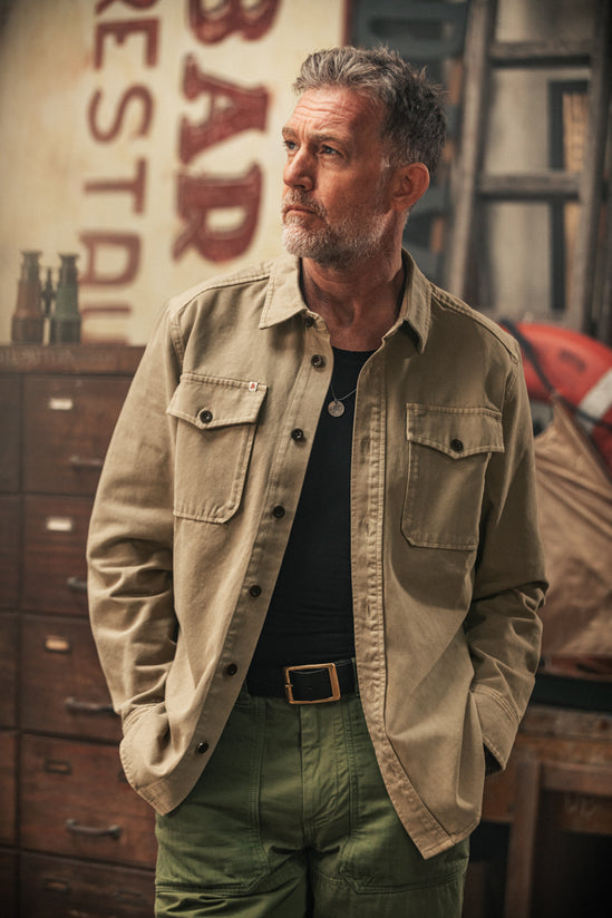 &SONS Livingstone Twill Shirt Khaki