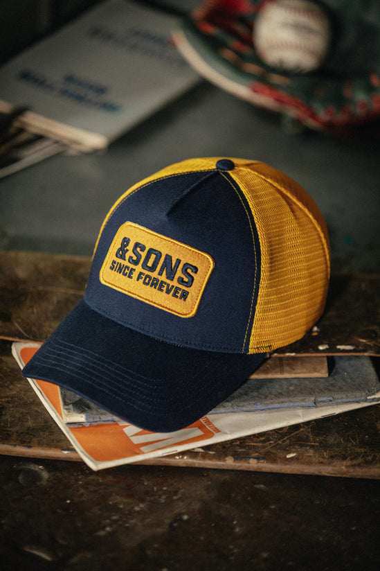 &SONS Since Forever Trucker Cap Navy/Yellow
