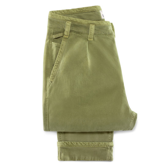 Grant Pleat Front Chino Olive Green