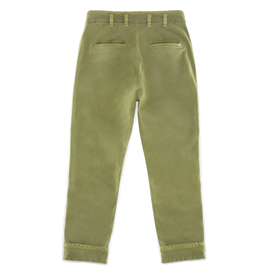 Grant Pleat Front Chino Olive Green