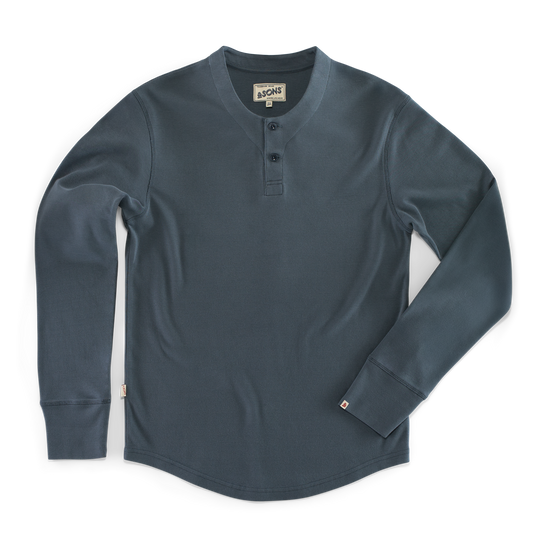 Bartel Long Sleeve Henley Storm Blue
