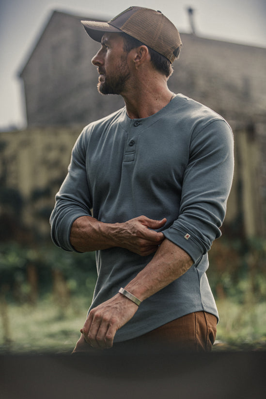Bartel Long Sleeve Henley Storm Blue