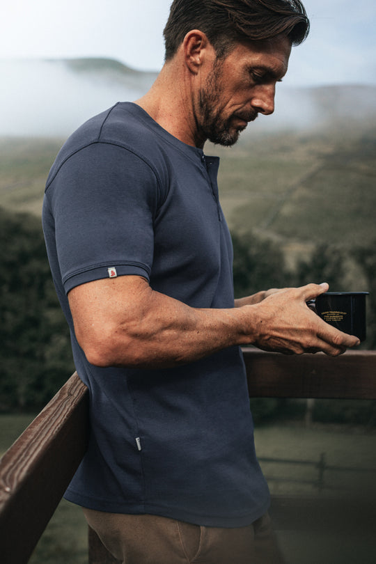 Bluesand Short Sleeve Henley Navy