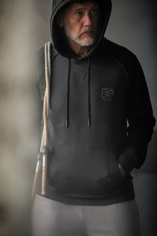 &SONS Warm Down Hoodie Washed Black