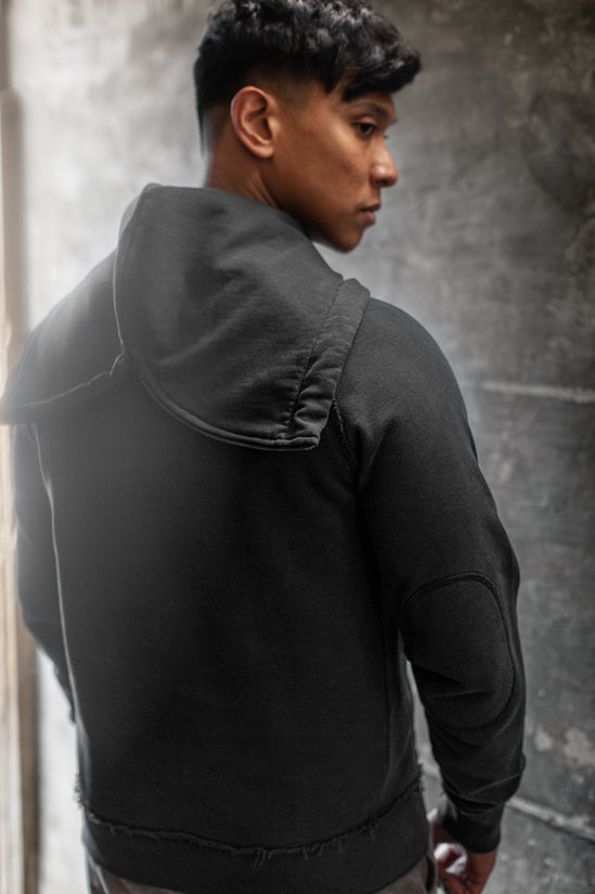 &SONS Warm Down Hoodie Washed Black