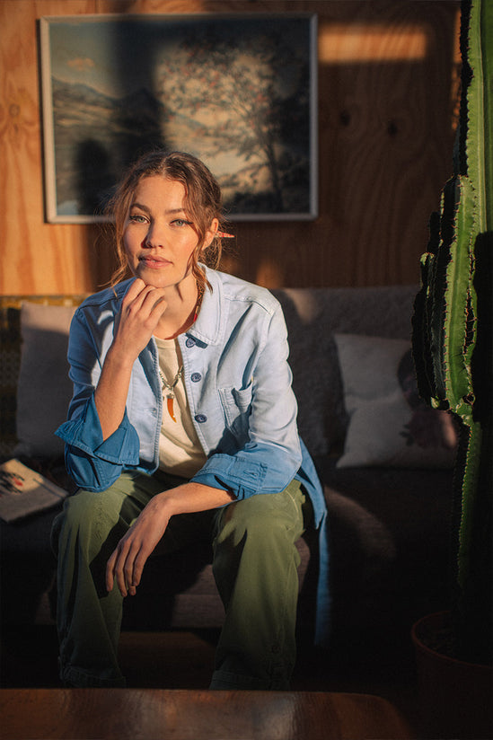 Damsons Chore Jacket Blue OmbrŽ