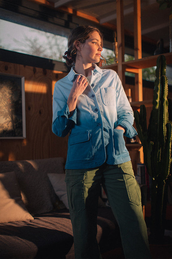 Damsons Chore Jacket Blue OmbrŽ