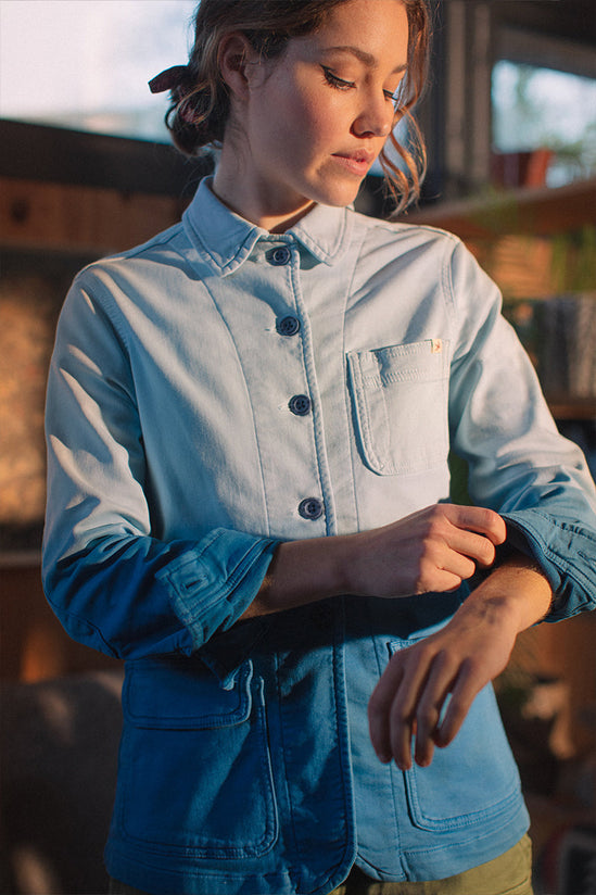 Damsons Chore Jacket Blue OmbrŽ