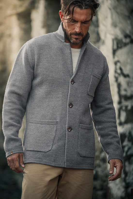 Denton Merino Wool Blazer Grey Marl