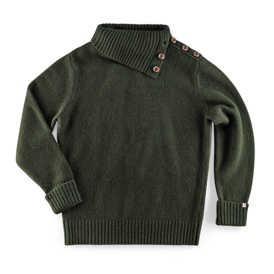 &SONS Ahab Submariner Rollneck Jumper Moss Green