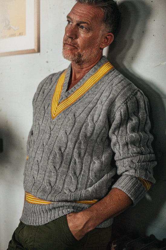 Century Cricket Jumper Grey Marl