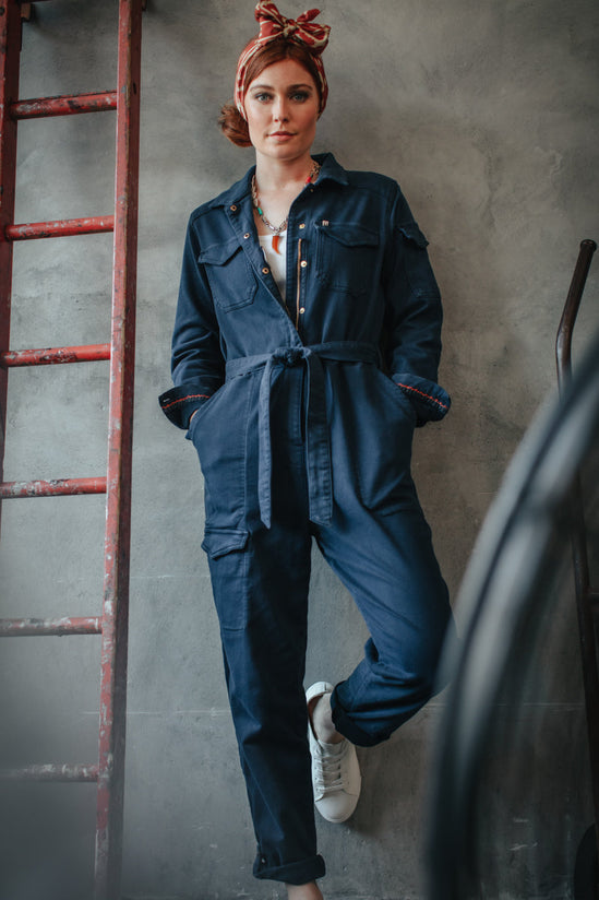 Damsons Sky Jumpsuit Utility Navy