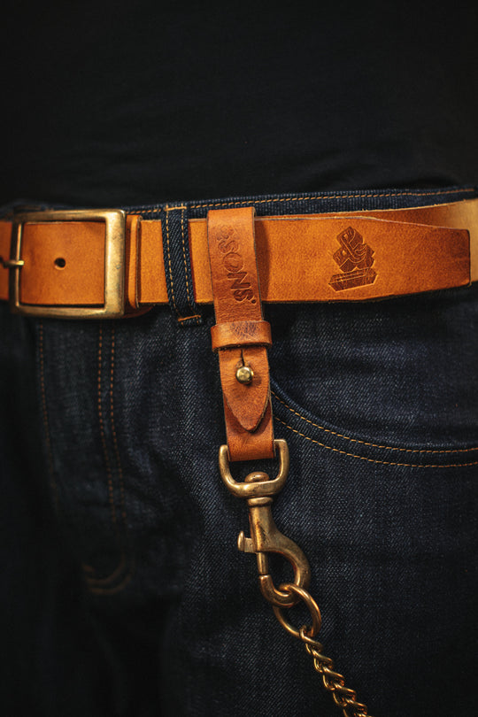 Tan Leather Key Fob