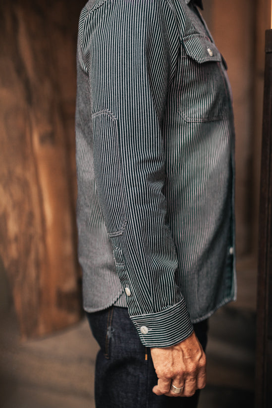 Brady Hickory Stripe Shirt Indigo