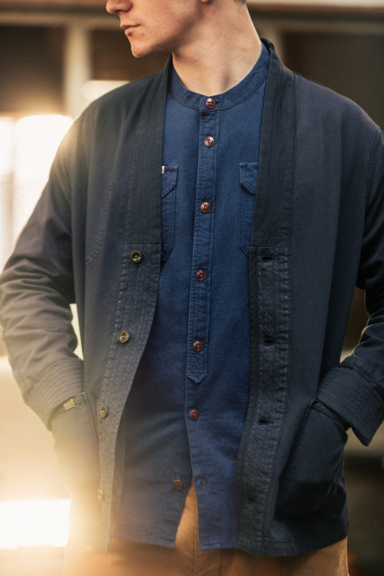 Edward Grandad Shirt Indigo