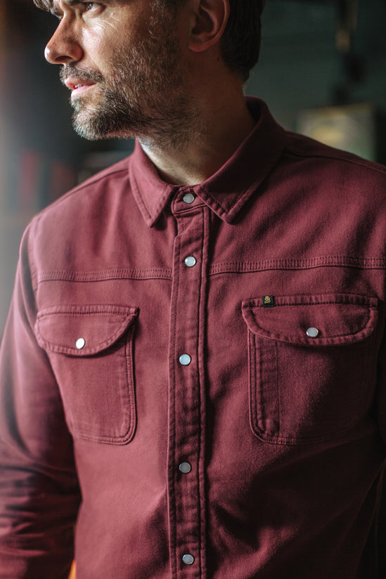 &SONS Sunday Shirt Faded Deep Maroon