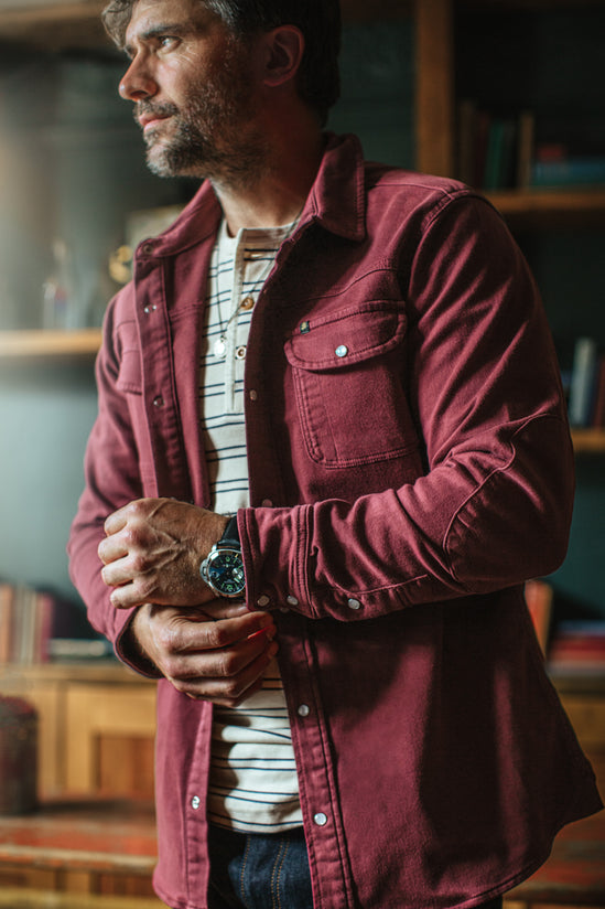 &SONS Sunday Shirt Faded Deep Maroon