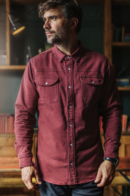 &SONS Sunday Shirt Faded Deep Maroon