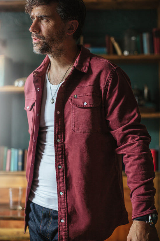 &SONS Sunday Shirt Faded Deep Maroon