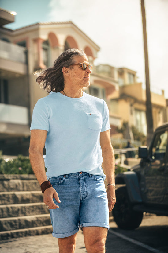 Marina Towelling Tee Sky Blue