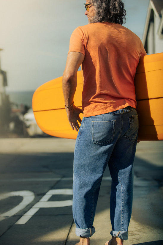 Slub Pocket T-shirt Fade Orange
