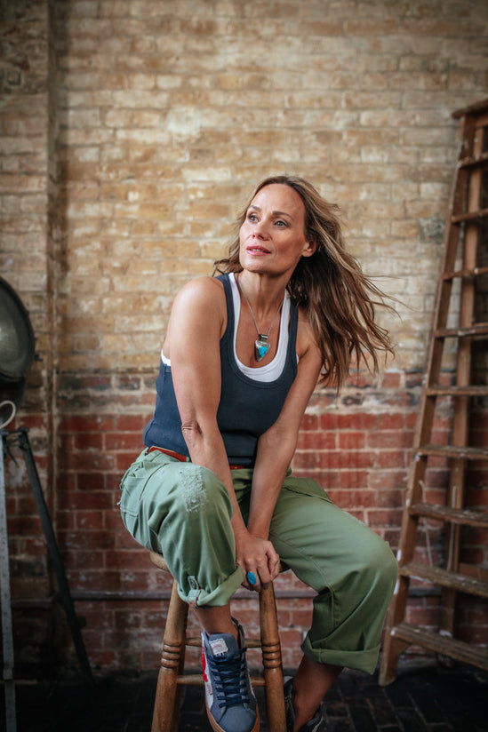 Damsons Tank Racer Vest White