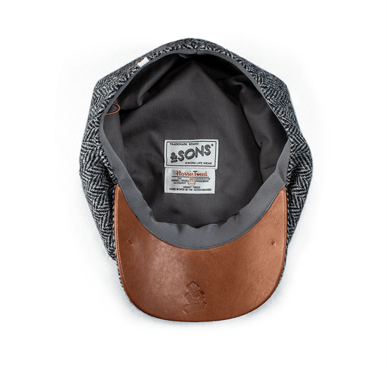 Thompson Baker Boy Hat- Grey Herringbone