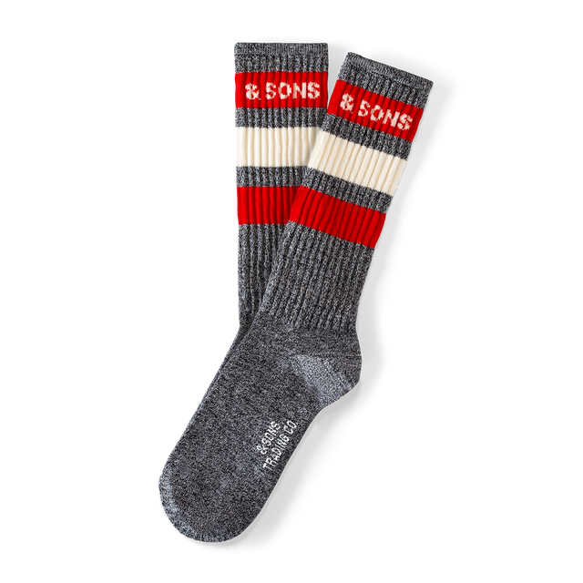 &SONS Baseline Socks in Grey Marl