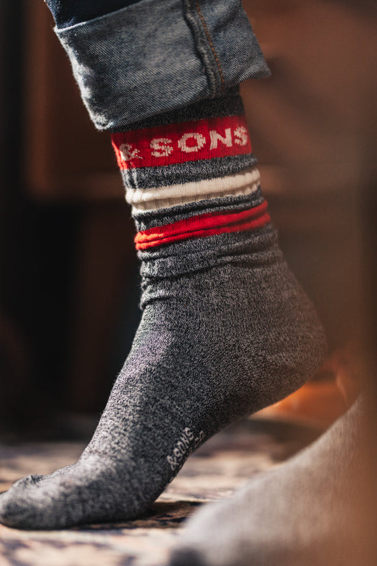 &SONS Baseline Socks in Grey Marl