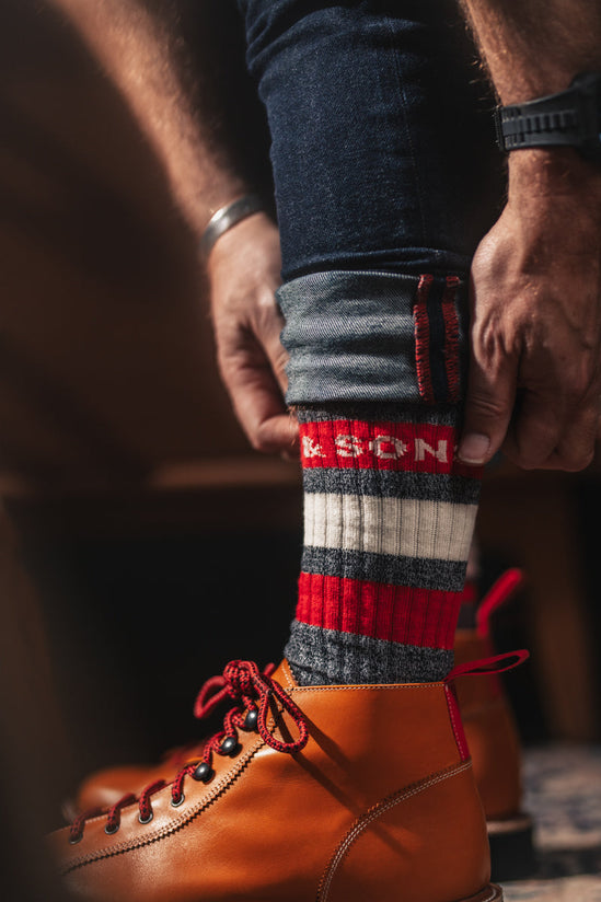 &SONS Baseline Socks in Grey Marl