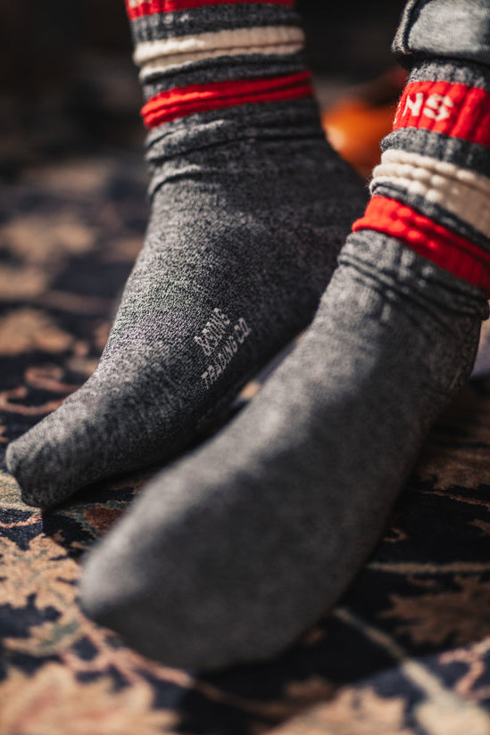 &SONS Baseline Socks in Grey Marl