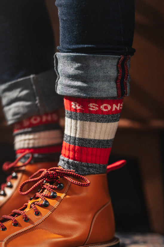 &SONS Baseline Socks in Grey Marl