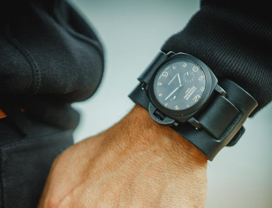 Leather Watch / Wrist Cuff Black