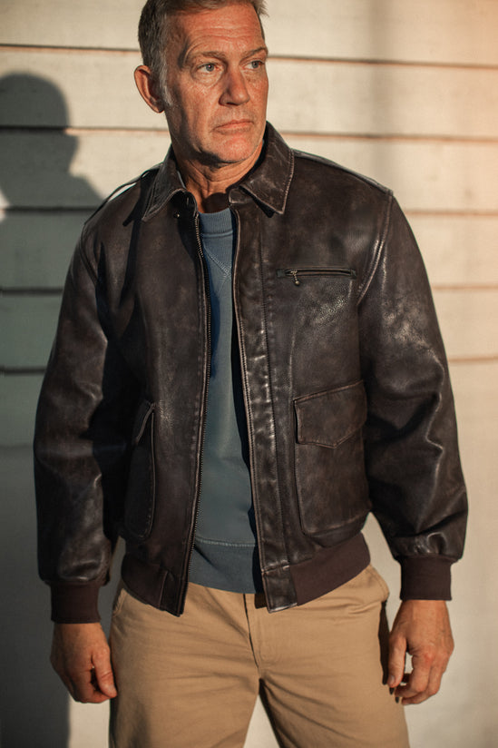 McQueen A2 Leather Jacket Brown