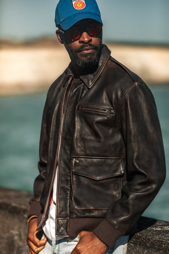 McQueen A2 Leather Jacket Brown