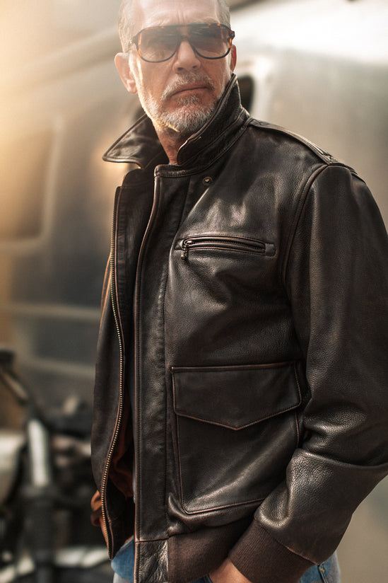 McQueen A2 Leather Jacket Brown
