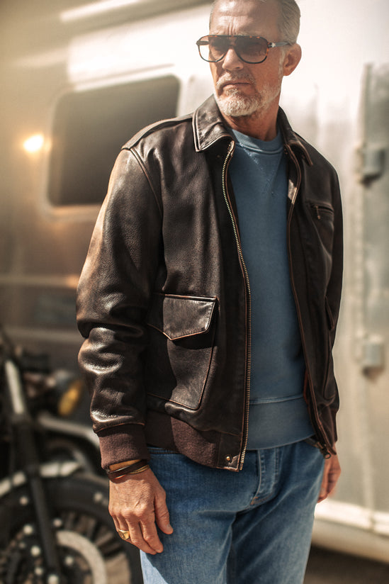 McQueen A2 Leather Jacket Brown